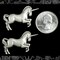 Antiqued Silver Plated Brass Unicorn Pendants - Set of Two - S-P78